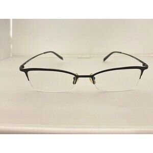 #5784 Scandinavian Dark Blue Rectangular Metal Eyeglass Frames 50-17-140